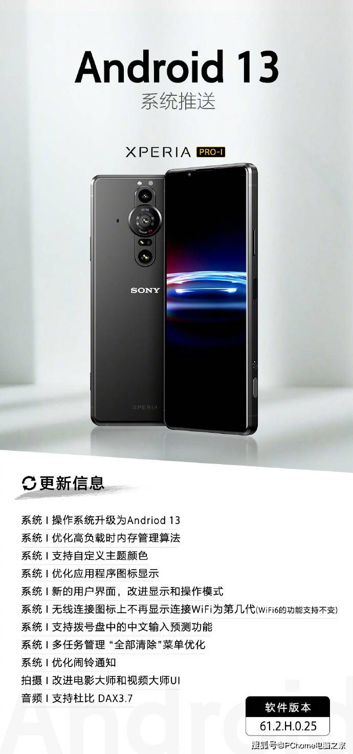 壁纸图片2023最新款大全手机:索尼Xperia产品迎系统更新：Android 13来了